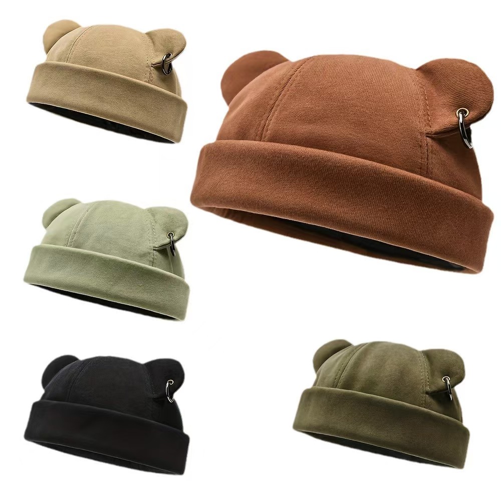 Women'S Winter Accessories Set - Unisex Kedi Kulaklı Sevimli Kubbe Şapkalar