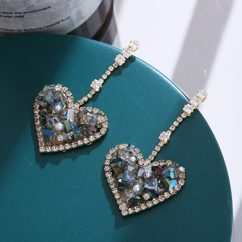 Women'S Accessories Nz - Yeni High-End Basit Kristal Kalp Şeklinde