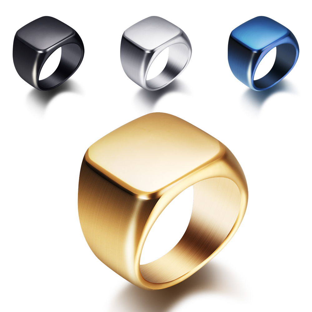 Wrap Ring Gold - Ücretsiz kazımayı yeni gümüş/altın/siyah/mavi kare büyük