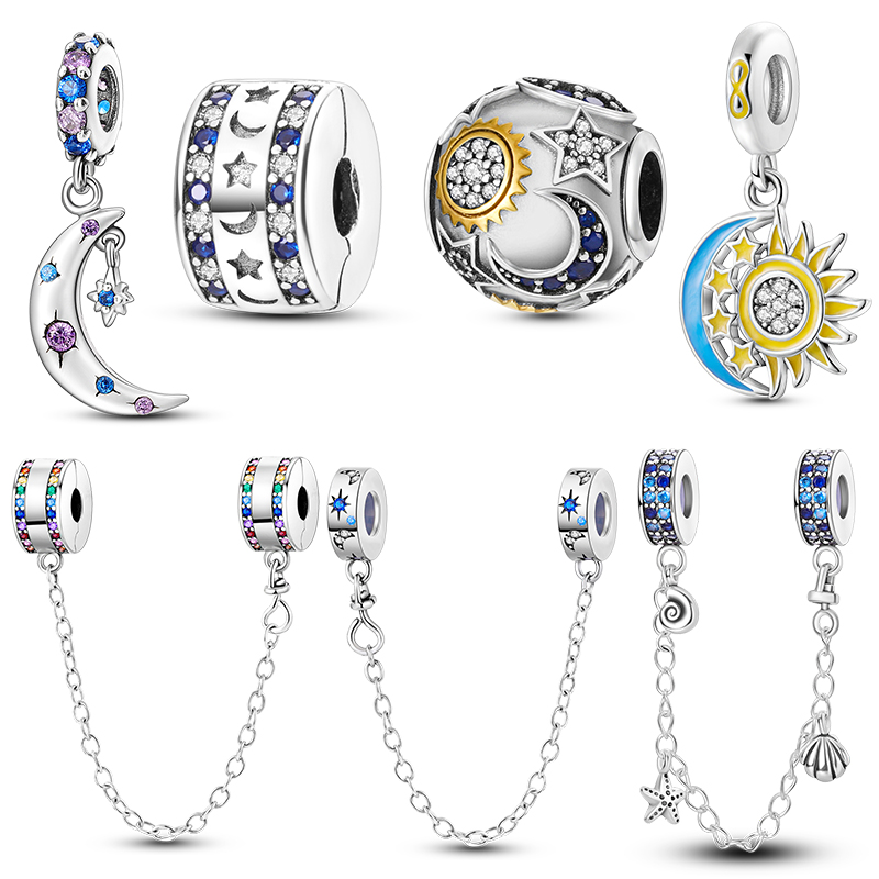 Women Accessories Pandora - Gümüş Ay Yıldız Dangle Charms Boncuk