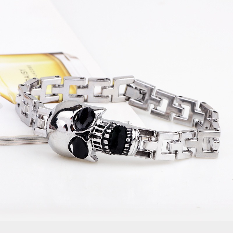 Women'S Accessories To Wear With Watch - Kafatası Titanyum Çelik Bilezik Yağ Damlası