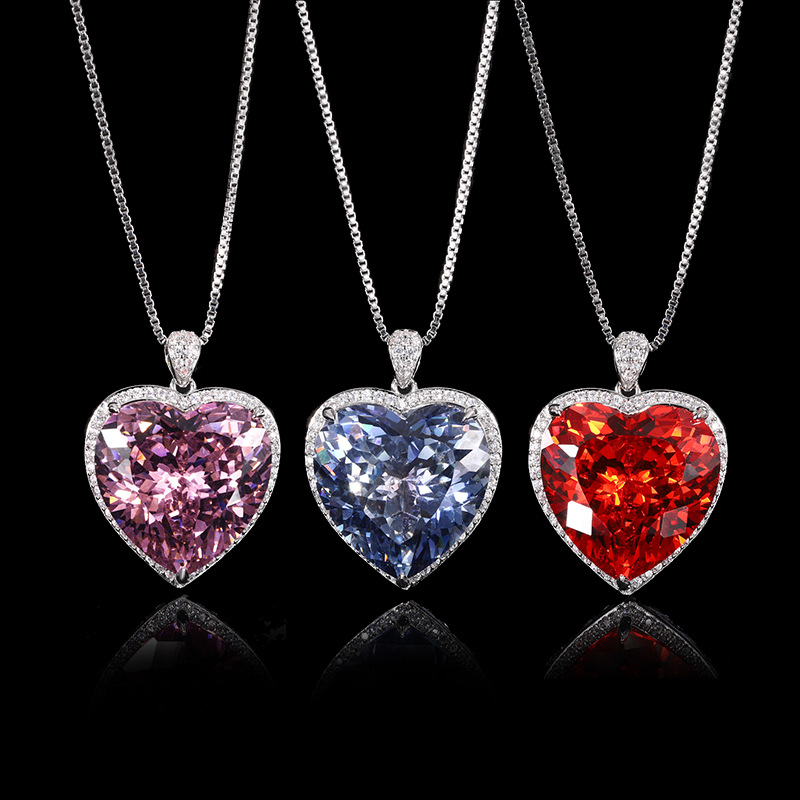 Women Accessories In Wholesale - Parlak Kesim Kalp Kolye Kolye Kadınlar