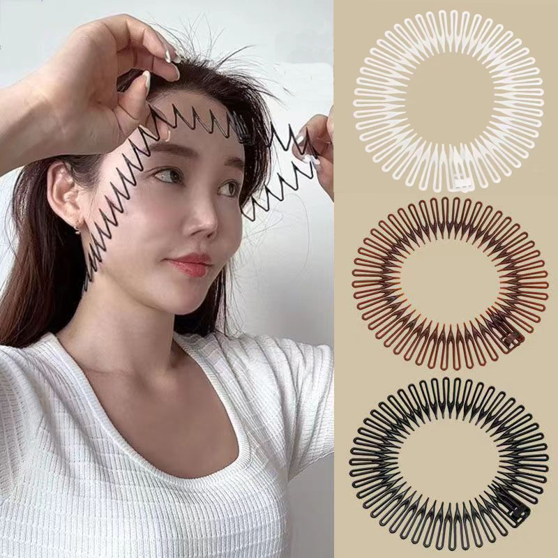 Women Accessories In Wholesale - Plastik tam daire streç esnek tarak