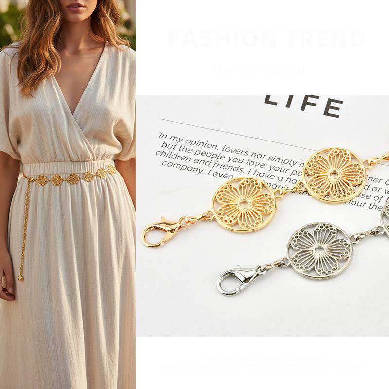 Women'S Accessories Accessorize - Oymalı Çiçek Bel Zinciri Kadın Aksesuarı