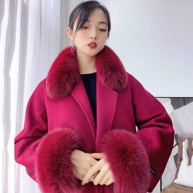 100% gerçek tilki kürk yaka kı - Women'S Winter Accessories Set incelemesi ve fiyatı