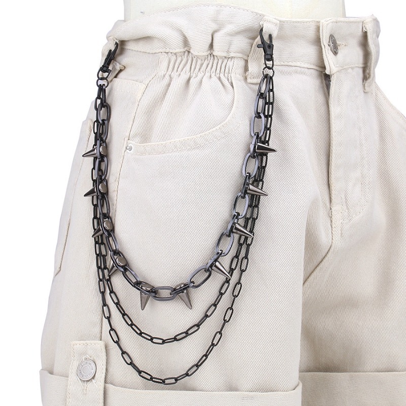 Hip Hop Punk Rock Metal Pantol - Women'S Jeans Accessories incelemesi ve fiyatı