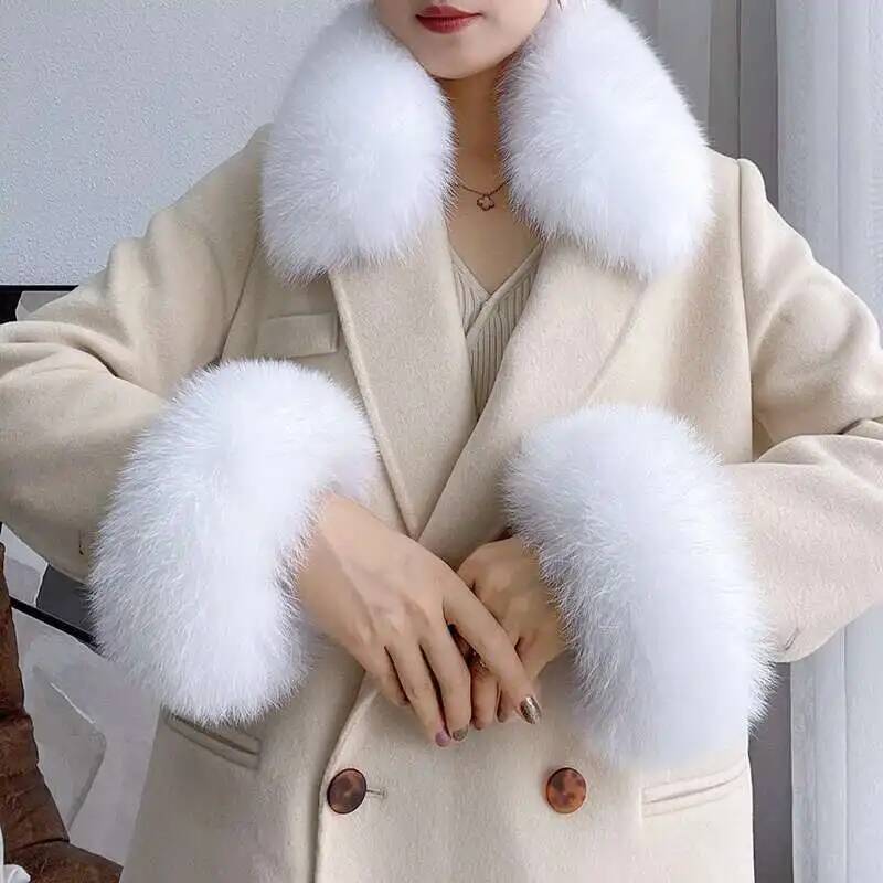 Kış gerçek kürk yaka ve manşet - Women'S Winter Accessories Set incelemesi ve fiyatı